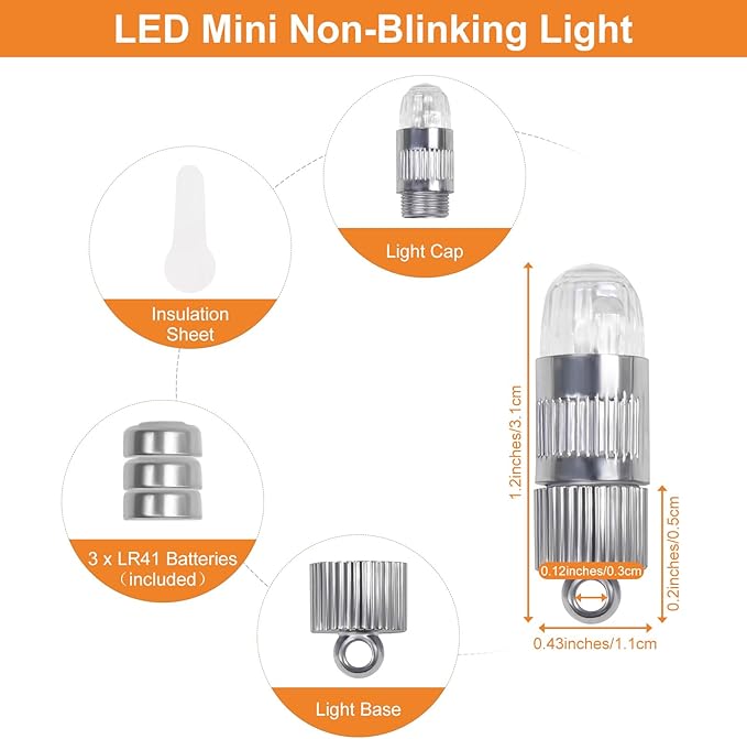 SumDirect Pack of 12 LED Mini Non-Blinking Lights for Paper Lanterns Balloons Floral Wedding Halloween Christmas Party Decoration Centerpieces (12, Orange Yellow)