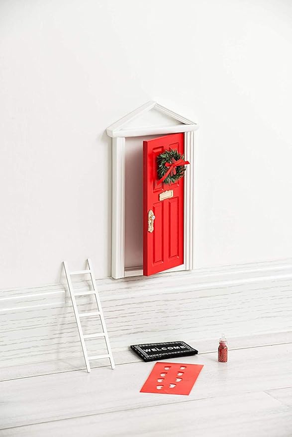 The Red Miniature Tiny Wooden Tooth Fairy Door/Fairy Doors and Accessories Fairy Tale idea Craft Activities for Present