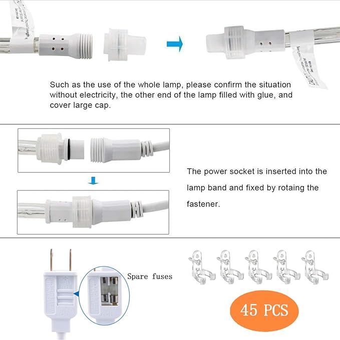 150ft LED Rope Lights Outdoor, 1080 LED Connectable and Flexible Tube Lights with 8 Modes, Waterproof LED Rope Lighting for Garden, Patio, Bedroom, Party, Pool, Indoor Outdoor Decoration (Purple)