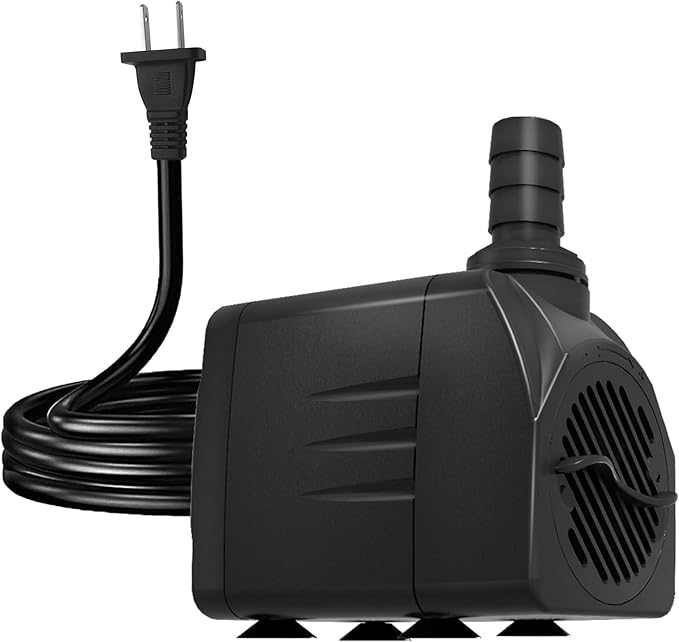 Submersible Pump 198GPH (800 L/H 15W) Ultra Quiet with Dry Burning Protection 5.2ft High Lift for Fountains, Hydroponics, Ponds, Aquariums & More…