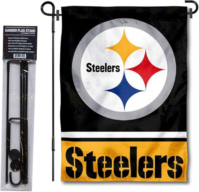 WinCraft Pittsburgh Steelers Garden Flag with Stand Holder