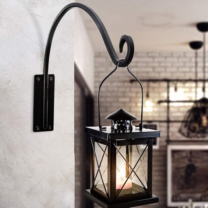 Qiang Ni Heavy-Duty Plant Hanger Outdoor: Hanging Plant Hook for Outside Basket - 16-Inch Wall Mount Plant Bracket for Bird Feeder