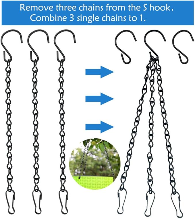 4 Pack 35 Inches Hanging Chains Black, Garden Plant Hangers, for Bird Feeders, Billboards, Chalkboards, Planters, Lanterns, Wind Chimes and Decorative Ornaments