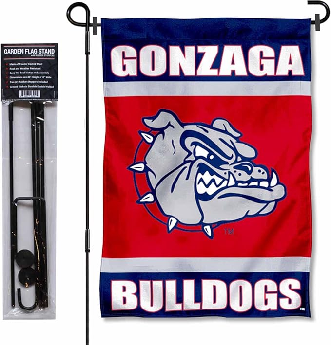 College Flags & Banners Co. Gonzaga Bulldogs Garden Flag with Pole Stand Holder
