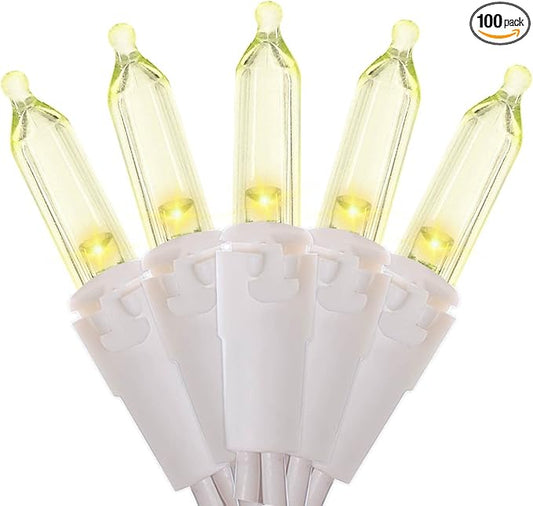 MULTI-SPARKING White LED Christmas Lights - 100 Count Warm White Christmas String Lights for Tree, Party, Wedding, Holiday, Indoor and Outdoor Decor, 33 Feet White Wire, UL Certified, Connectable