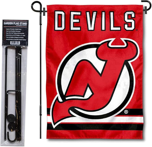 WinCraft New Jersey Devils Garden Flag with Pole Stand Holder