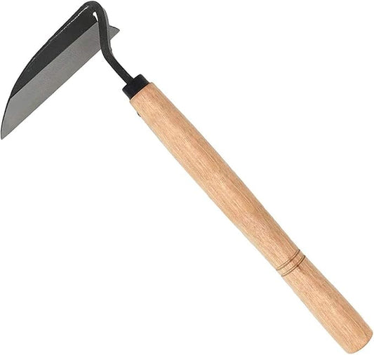 BOHAI Weeding Sickle, Japanese Style Sickle Garden Hoe Hand Weeder Tool Very Sharp Edge(Full Size)