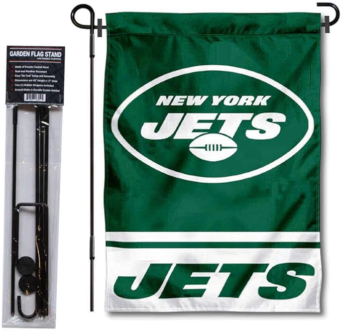 WinCraft New York Jets Garden Flag and Pole Stand Holder