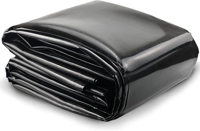 20 Mil Pond Liner, 7x10 Ft Pond HDPE Skins Small Fish Pond Liners Rubber Pond Tarp Easy Cutting Underlayment for Fountains, Waterfall & Water Gardens
