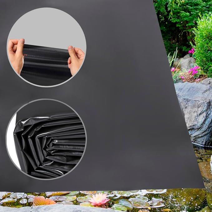 Pond Liners 15 x 20 Feet, Easy Cutting LDPE Pond Liner 20 Mil, High Preformed Koi Pond Liner for Ponds, Streams, Fountains and Garden Waterfall