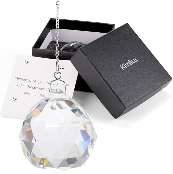 Modern Grief Gift Memorial Gift for Loss of Loved One, Loss of Father, Loss of Mother Remembrance Gifts 40 mm Crystal Ball Rainbow Maker Best for Daily Remembrance