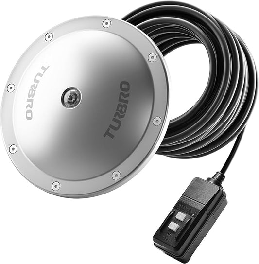 TURBRO Pond De-icer, Floating Pond Heater with 32.8 ft. UL Approved Cord, Full Stainless Steel Casing, GFCI Leakage Protection Plug, for Outdoor Ponds with Fish, 400 Watts, PD400A, Silver