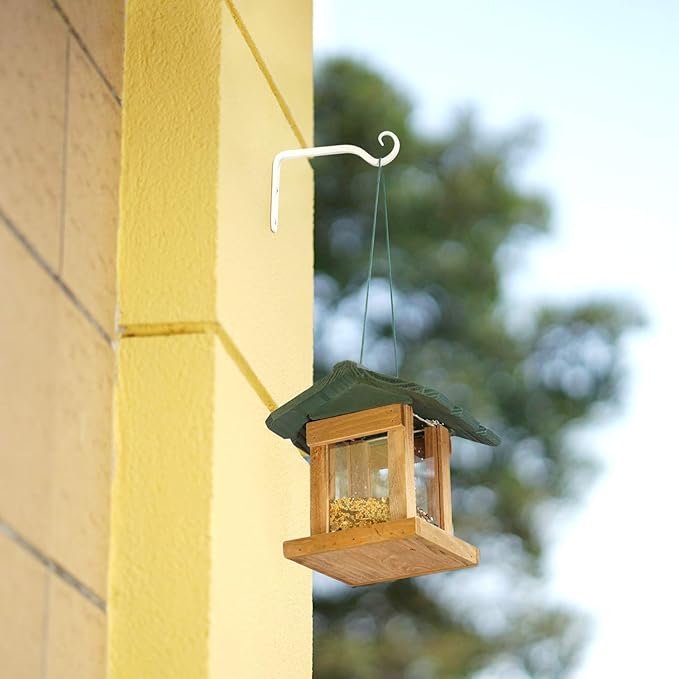 Mkono Hanging Plant Bracket 6 inch Metal Wall Plant Hook Decorative Plant Hanger for Bird Feeders, Planters, Lanterns, Wind Chimes, Home Decor Indoor Outdoor 4 Pack, White