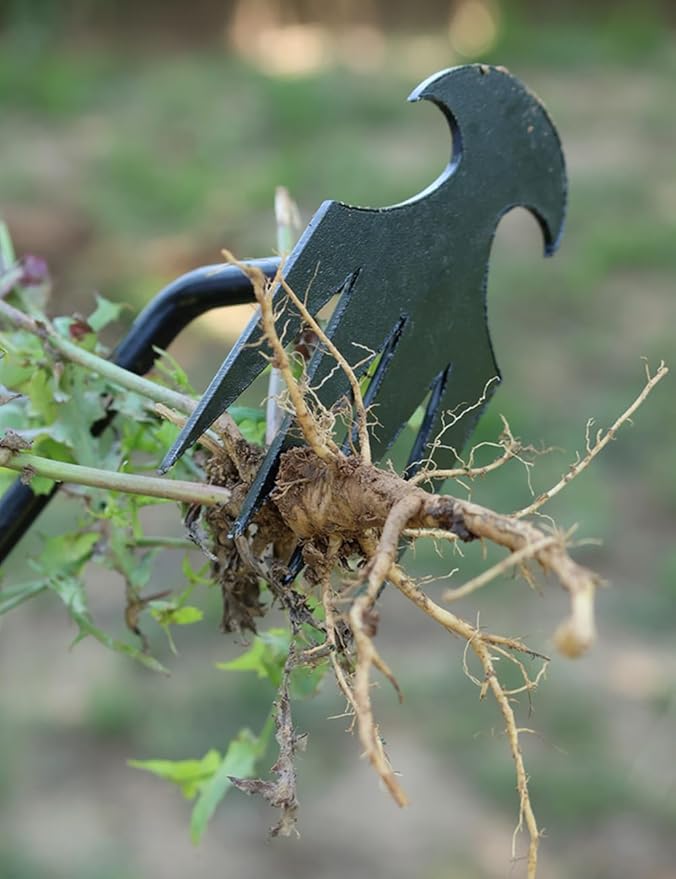 TOYPOPOR New Weeding Artifact Uprooting Weeding Tool, 16" Weed Puller, 4 Teeth Manganese Steel Forged Hand Pulling Weeder for Garden Yard Farm Weed Removal