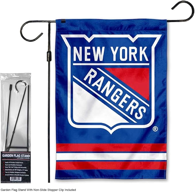 WinCraft New York Rangers Garden Flag and Pole Stand Mount Holder