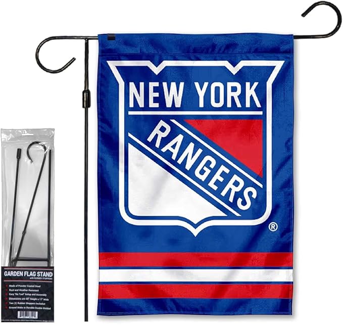 WinCraft New York Rangers Garden Flag and Pole Stand Mount Holder