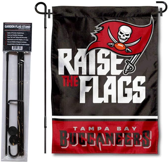WinCraft Tampa Bay Buccaneers Raise The Flags Garden Flag and Pole Stand Holder