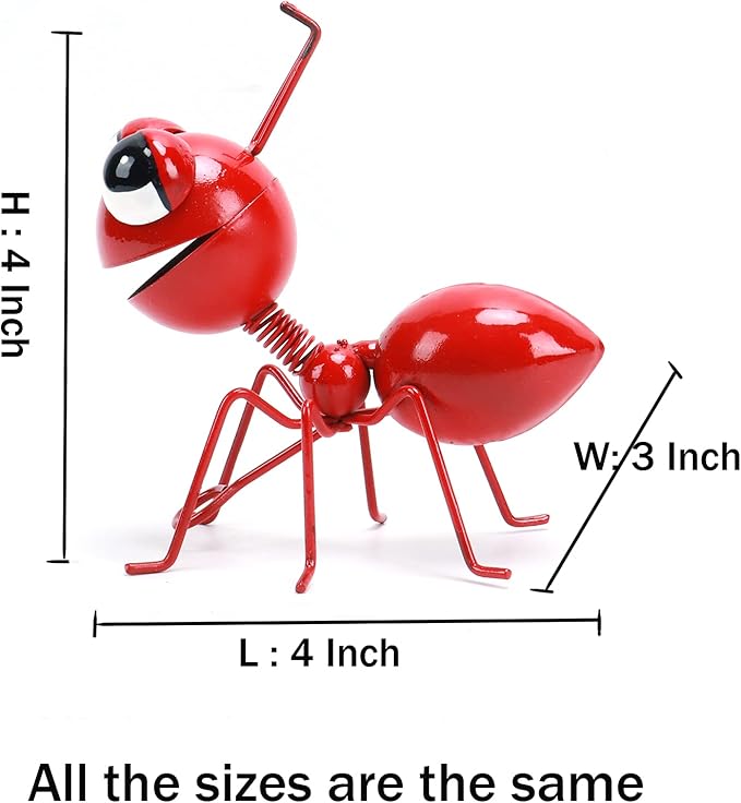Metal Yard Art Garden Decorative Cute Ant Outdoor Wall Sculptures-Set of 4