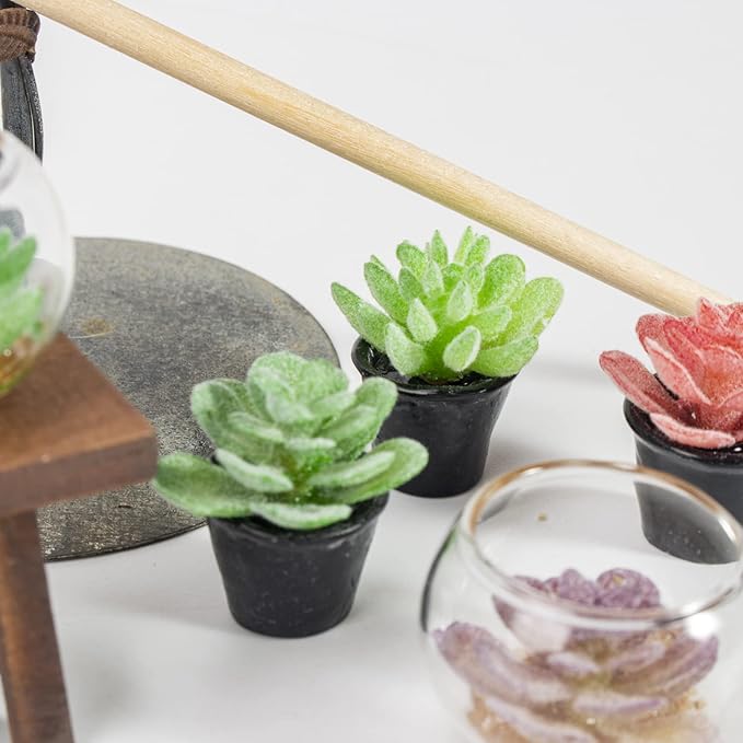 Bbiamsleep Fairy Garden Accessories 1/12 Scale Miniature Scene Fairy Garden Farm and Plant Fairy Garden Kit Outdoor Micro Landscape Decoration(Set of 9)