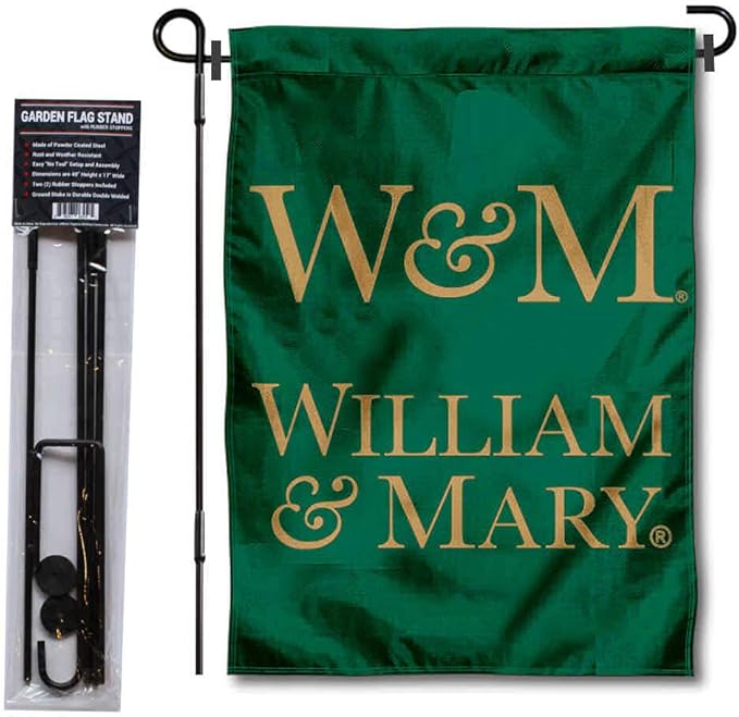 College Flags & Banners Co. William & Mary Tribe Garden Flag with Stand Holder
