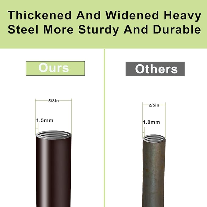 Double Shepherds Hook for Outdoor,62 Inch Bird Feeder Pole with 5 Prongs Base,Adjustable Heavy Duty Garden Hanging Holder for Hanging Plant,Solar Light,Weddings Decor,Hummingbird Feeder(1 Pack)