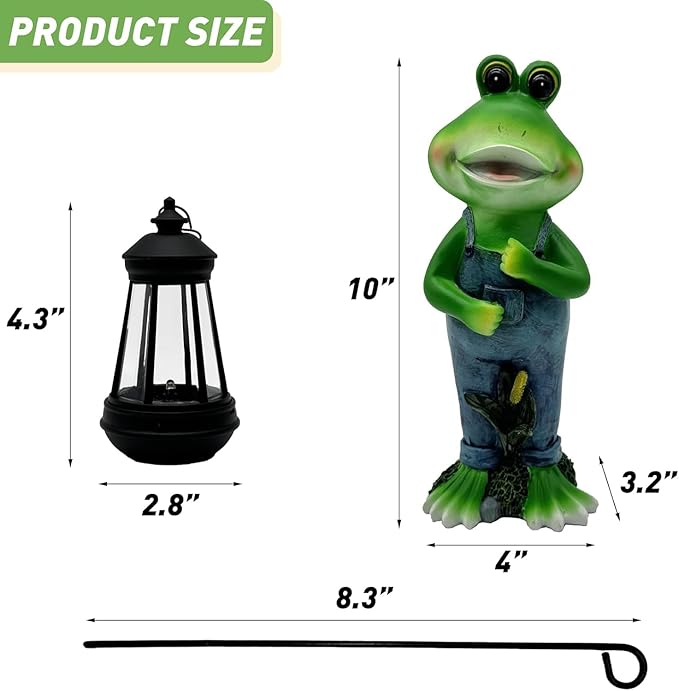 Cute Cowboy Frog Garden Statue for Mom - Unique Outdoor Decor, Waterproof Resin, Perfect for Garden, Yard, Lawn Decoration, Top