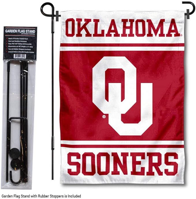 College Flags & Banners Co. Oklahoma Sooners Garden Flag with Stand Holder
