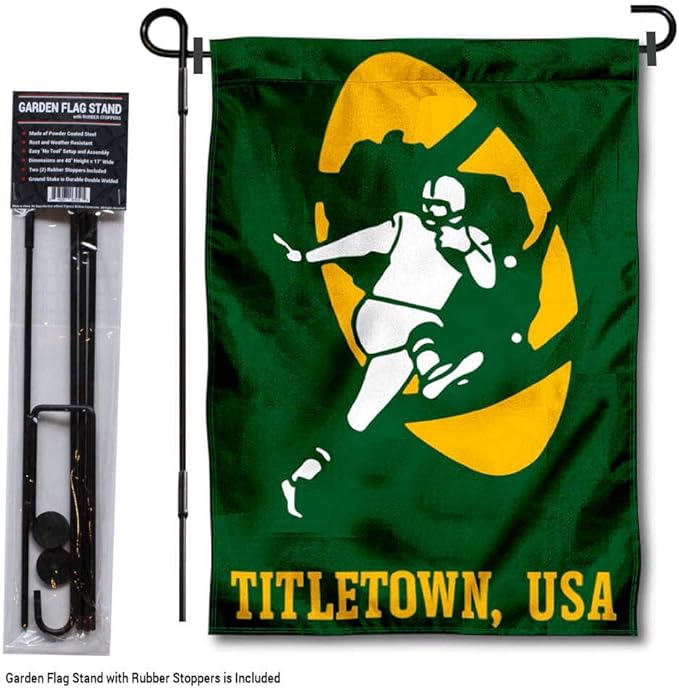 WinCraft Green Bay Packers Titletown Garden Flag with Stand Holder