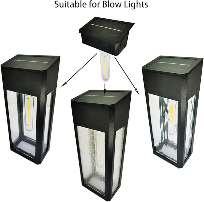 GOODFOEVER 2 Pack Solar Lights - Outdoor Fence and Wall Light Inserts, Waterproof