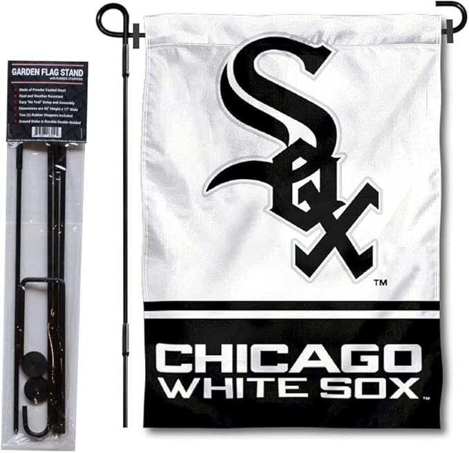 WinCraft Chicago White Sox Garden Flag with Stand Holder