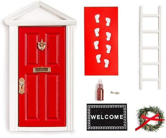 The Red Miniature Tiny Wooden Tooth Fairy Door/Fairy Doors and Accessories Fairy Tale idea Craft Activities for Present