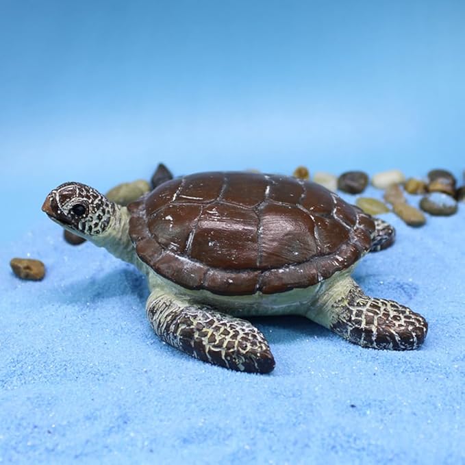 Small Turtle Figurine Sea Turtle Figurine Little Resin Turtle for Garden Decor Sea Turtle Figure Outdoor Outside Pond Ornaments Decorations Mini Statue Valentine's Day Gifts Brown