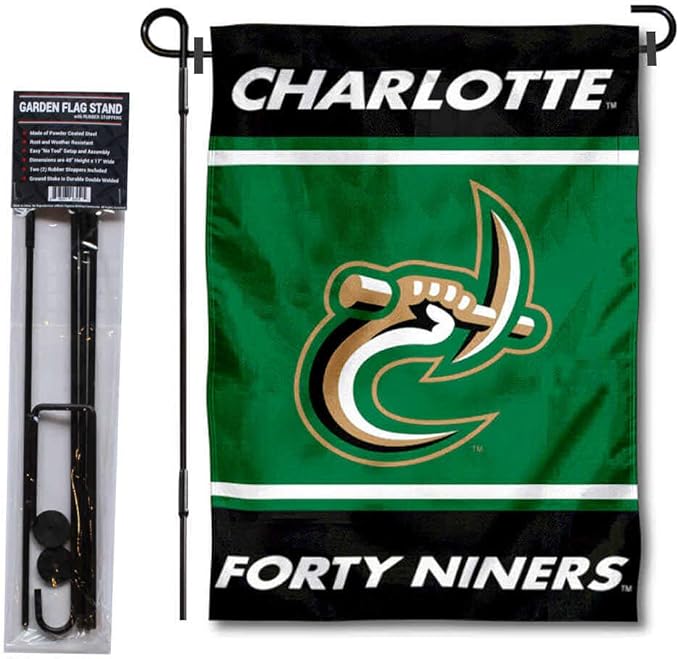 College Flags & Banners Co. Charlotte 49ers Garden Flag with Stand Holder