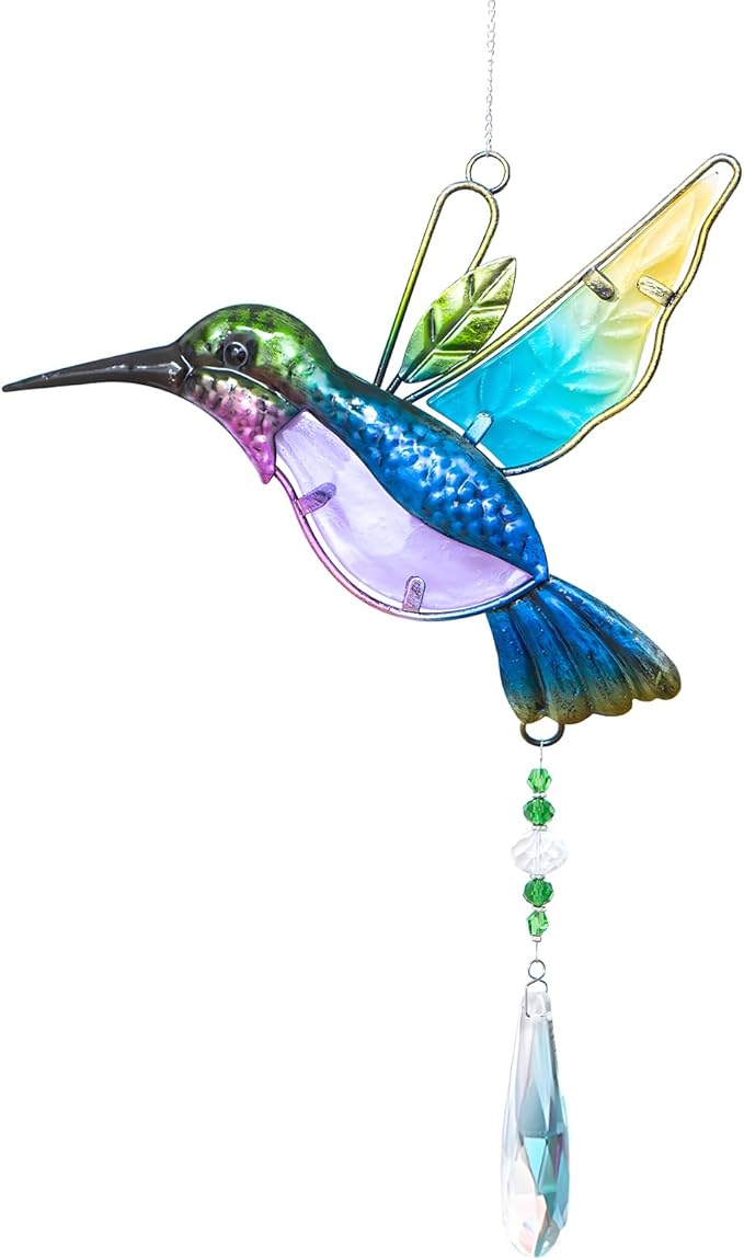 WEISIPU Crystal Suncatchers for Windows - Hummingbird Crystal Ball Prisms Hanging Crystals Ornament for Home Garden Office Wedding Christmas Decoration-Hummingbird