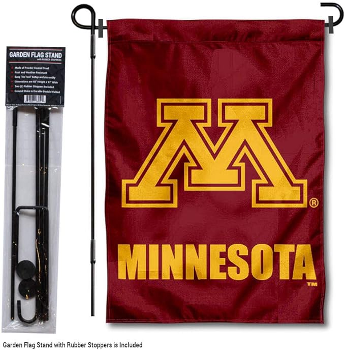 College Flags & Banners Co. Minnesota Gophers Garden Flag with Pole Stand Holder