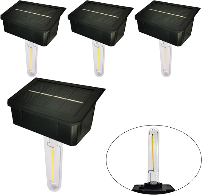 GOODFOEVER 4 Pack Solar Lights for Outdoor Fence and Wall, Waterproof