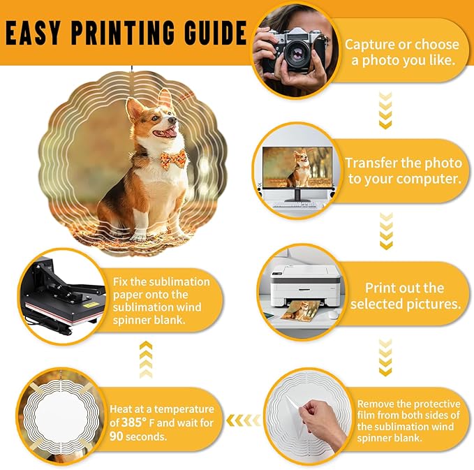 Remiawy Sublimation Wind Spinner Blanks, 6 Pack 10 Inch 3D Aluminum Metal Hanging Wind Spinners Sublimation Blanks Kinetic Sculpture DIY Crafts for Yard Garden Indoor Outdoor Porch Decoration Round