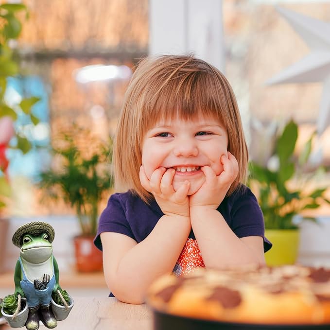 Frog Garden Decor, Frogs Garden Statue for Yard, Outdoor Statues for Garden，for Yard Art Lawn Ornaments Porch Patio Balcony Home House - Birthday Gifts for Grandma Mom Women and Housewarming GifT