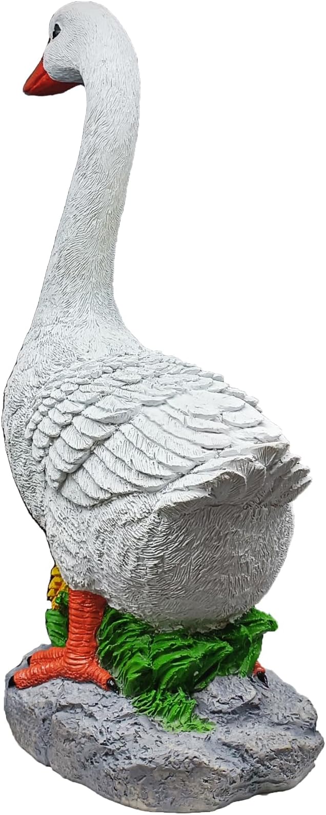 Porch Goose Statue Cygnus, Big Resin Garden Lawn Yard Décor, Sculpture, 20 inches High Figurine, Duck, Indoor and Outdoor, by GGTown TM