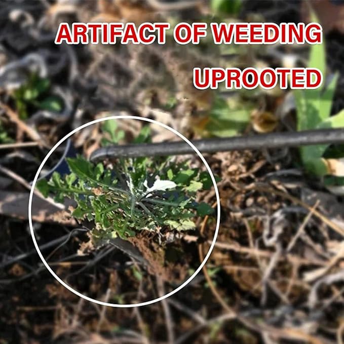 Weeding Artifact Uprooting Garden Weeding Tool, Upgraded Weed Removal Tool, Stainless Steel/Manganese Steel Weed Puller Manual Weeders for Home Gardening Yard Farmland (14in Manganese Steel Rubber)