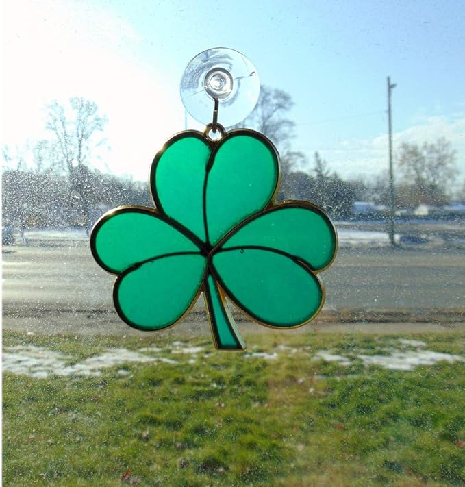 Shamrock Suncatcher Gift Set Irish Blessing Prayer Card and Irish Sun Catcher