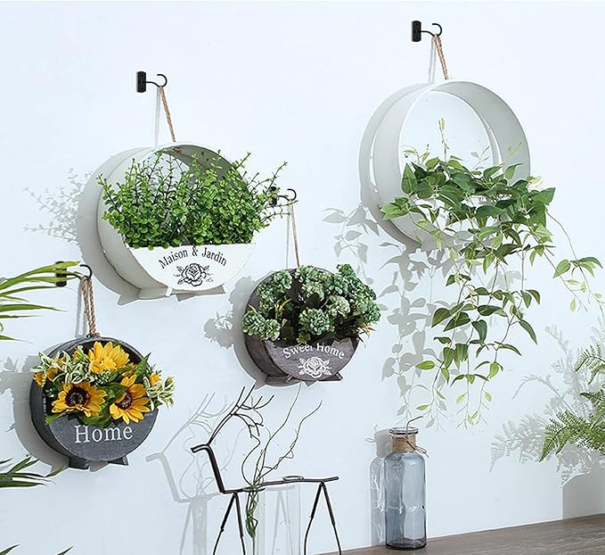 Ceiling Hooks for Hanging Plants 8Pack 2.5in,Wall Mount Hangers Plant Hooks,Wall Hooks for Plants,Lights,Planters,Lanterns,Hanging Bird Feeders,Wind Chimes,indoor&Outdoor Decoration Hooks Black