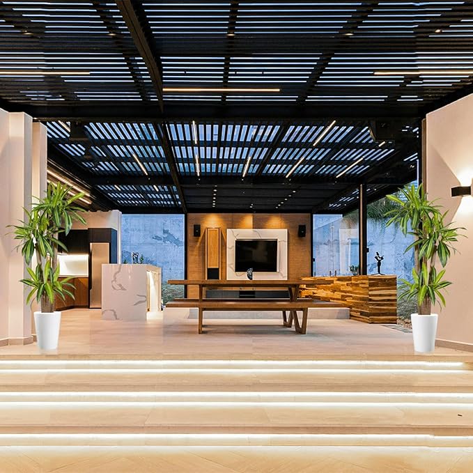 Artificial Dracaena Tree, 6ft Tall Fake Dracaena Plant with Basket, Indoor Outdoor Faux Topiary Yucca Trees for Office Home Living Room Porch Patio Décor