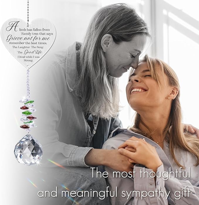 Memorial Gifts Crystal Garden Suncatcher, Sympathy Gifts for Loss of Loved One, in Memory of Loved One Gifts, Bereavement Gifts for Loss of Mom Dad, Cardinal Gifts Rainbow Maker Hanging Decoration