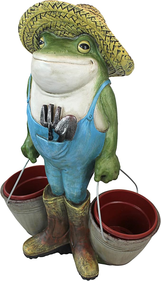Design Toscano Buckets The Garden Frog Statue