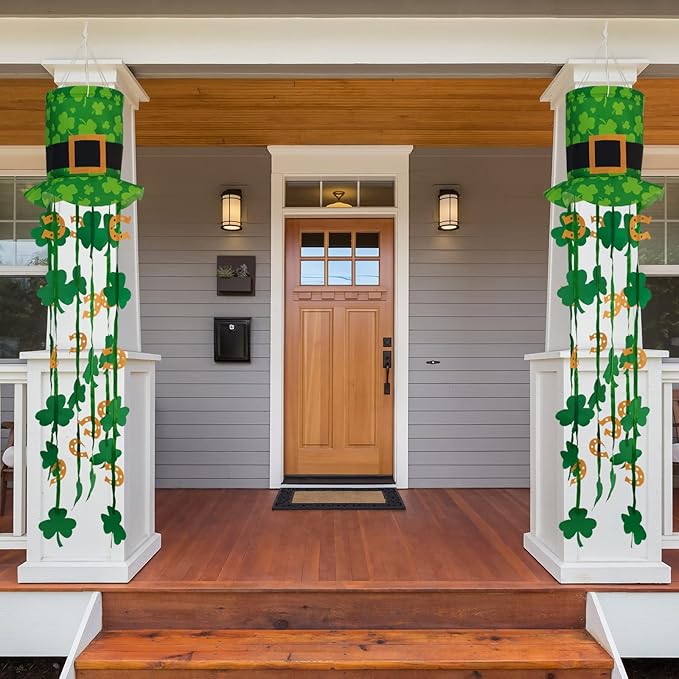 St. Patrick Windsock 40 Inch Holiday Wind Socks for Yard Seasonal Windsocks St Patricks Day Decorations Outdoor Clearance