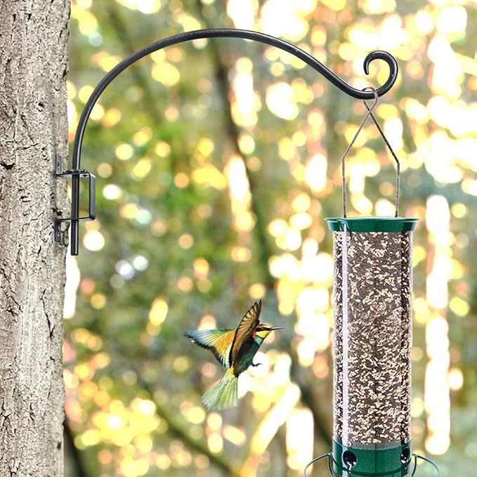 Swivel Bird Feeder Hanger Hook: Swivel Hanging Plant Bracket Outdoor - Wall Mount Swivel Hanging Hook for Bird Feeder 12-Inch