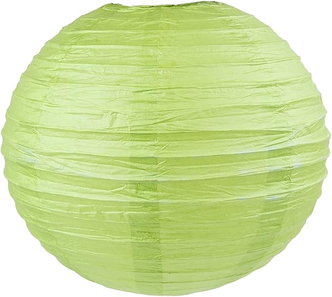 WYZworks - Round Paper Lanterns 10 Pack (Green Grape, 16") - Hanging Paper Lanterns Lamp for Wedding, Birthday, Party and Home Decorations with 8", 10", 12", 16" option