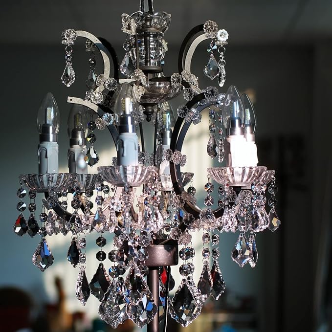 12pcs Crystal Chandelier Maple Leaf Prism Pendant Parts, 76mm Hanging Crystals Beads for Chandelier Wedding Decoration Clear