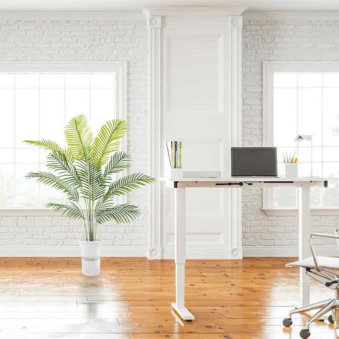 Artificial Palm Tree, 5ft Fake Areca Palm Plant with Basket, Tropical Faux Dypsis Lutescens Plants for Indoor Outdoor Home Office Shop Garden Décor